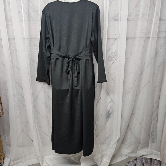 Vintage Basia Olive Green Layered Tie Back Maxi Goth Size 20W - Picture 6 of 13